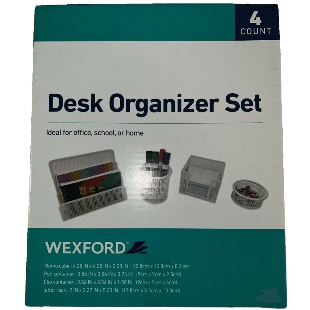 Wexford 4-Count Mesh Desk‎ Organizer Set